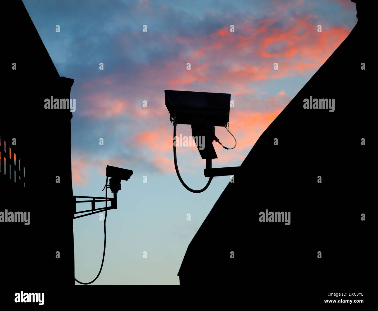 Security camera operating CCTV Stock Photo