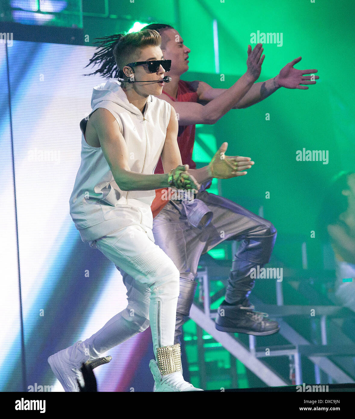 Justin Bieber Performing In Concert At Madison Square Garden Stock