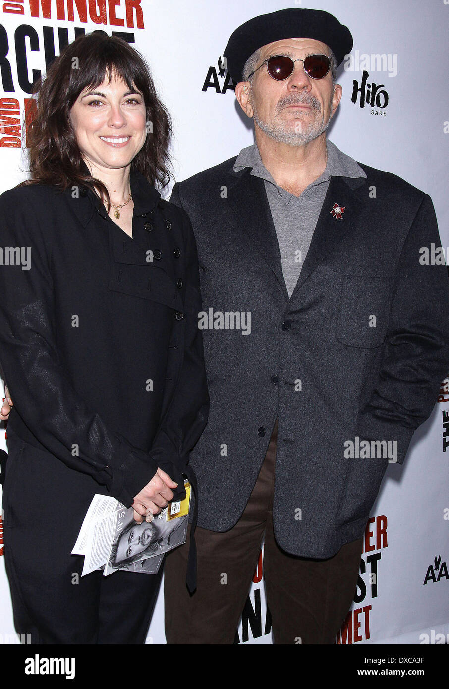 Rebecca Pidgeon and David Mamet at the Broadway opening night of 'The Anarchist' at the Golden Theatre - Arrivals. Featuring: R Stock Photo