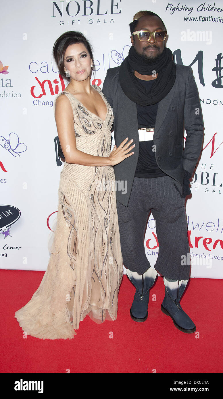 Eva Longoria and Will.I.Am The Noble Gift Gala held at the ME Hotel - Arrivals London, England - 08.12.12 Featuring: Eva Longor Stock Photo