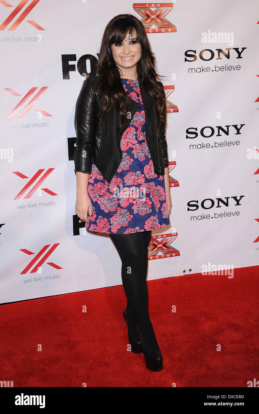 Demi Lovato, at The X Factor Viewing Party held at Mixology Los Angeles, California - 06.12.12 Featuring: Demi Lovato When: 06 Stock Photo