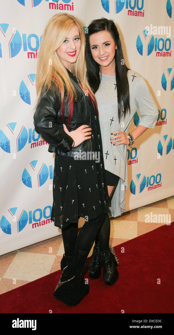 Megan and Liz Y100's Jingle Ball 2012 at the BB&T Center - Arrivals Miami, Florida - 08.12.12 Featuring: Megan and Liz Where: U Stock Photo