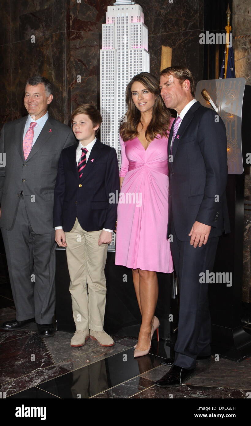 Elizabeth Hurley, son Damian Charles Hurley, William Lauder, Shane