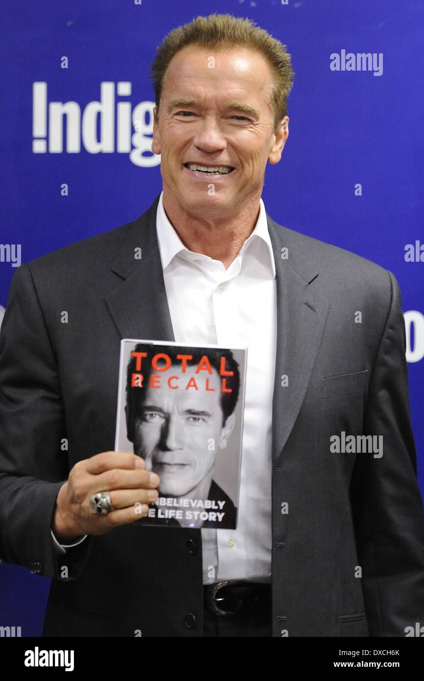 Arnold Schwarzenegger attends a book signing at Indigo Manulife Centre