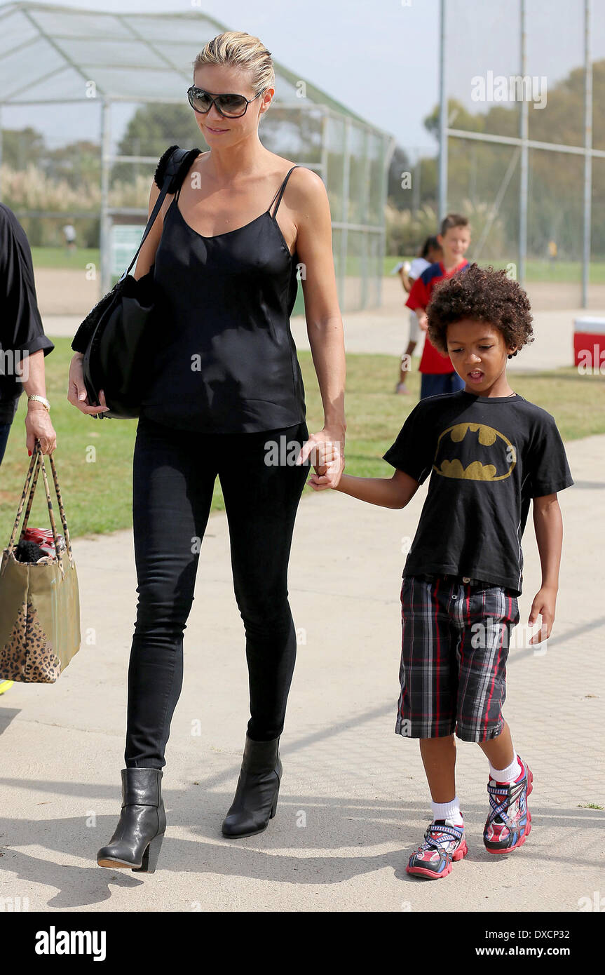 Heidi Klum and Johan Samuel Heidi Klum watches her son's soccer game with her family and new