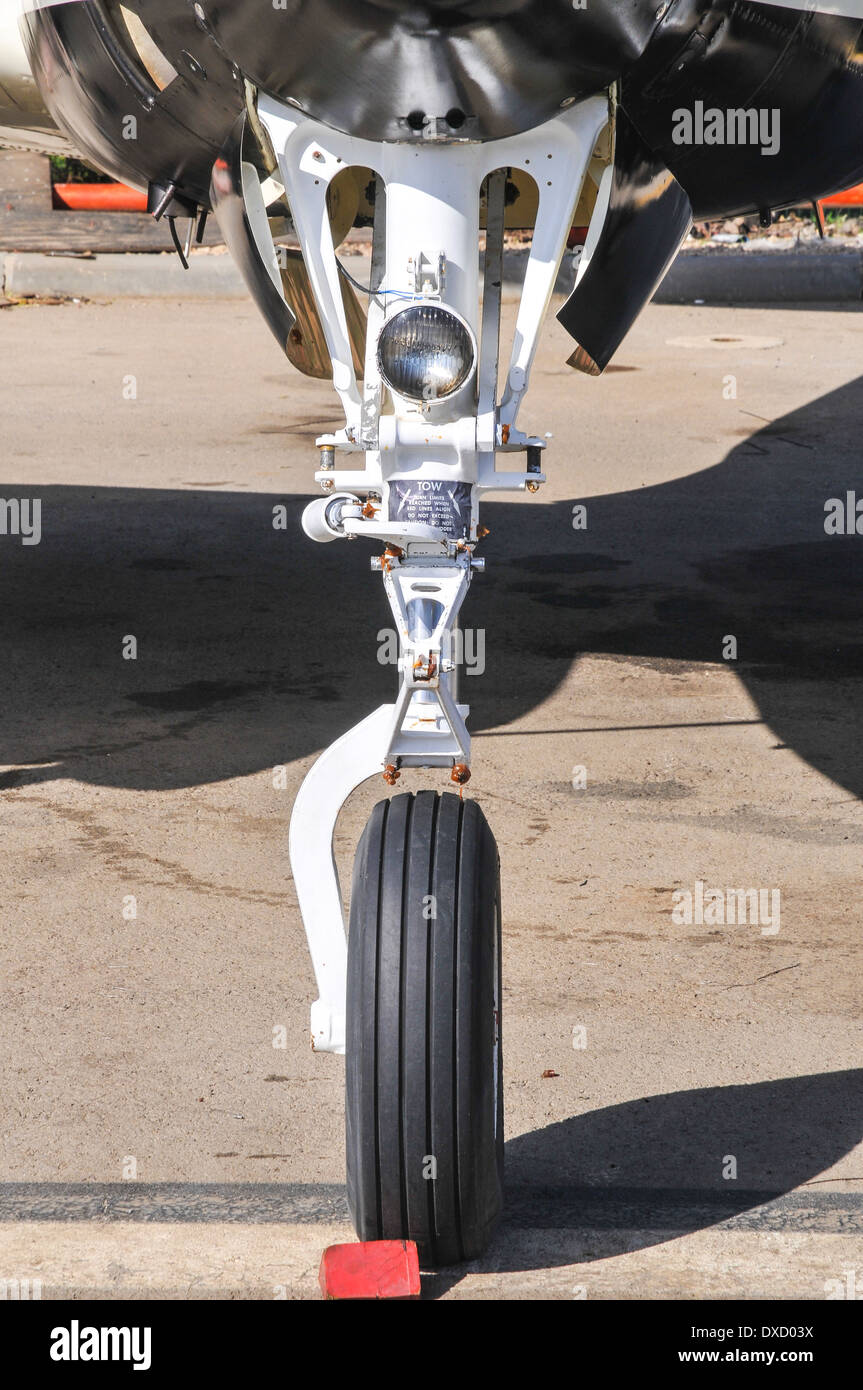 Front wheel of an airplane hires stock photography and images Alamy