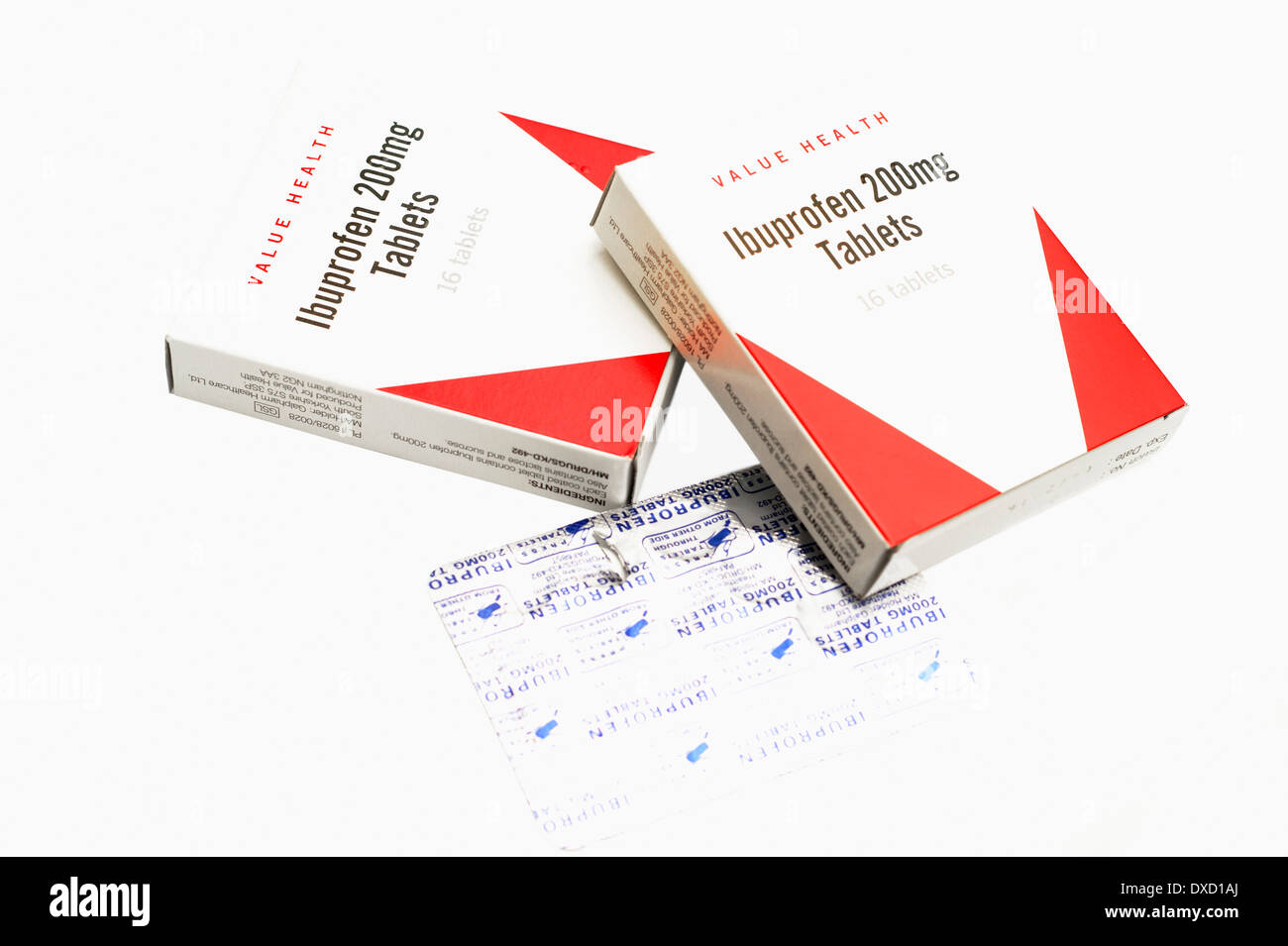 Supermarket & generic brand packs of ibuprofen tablets & caplets with