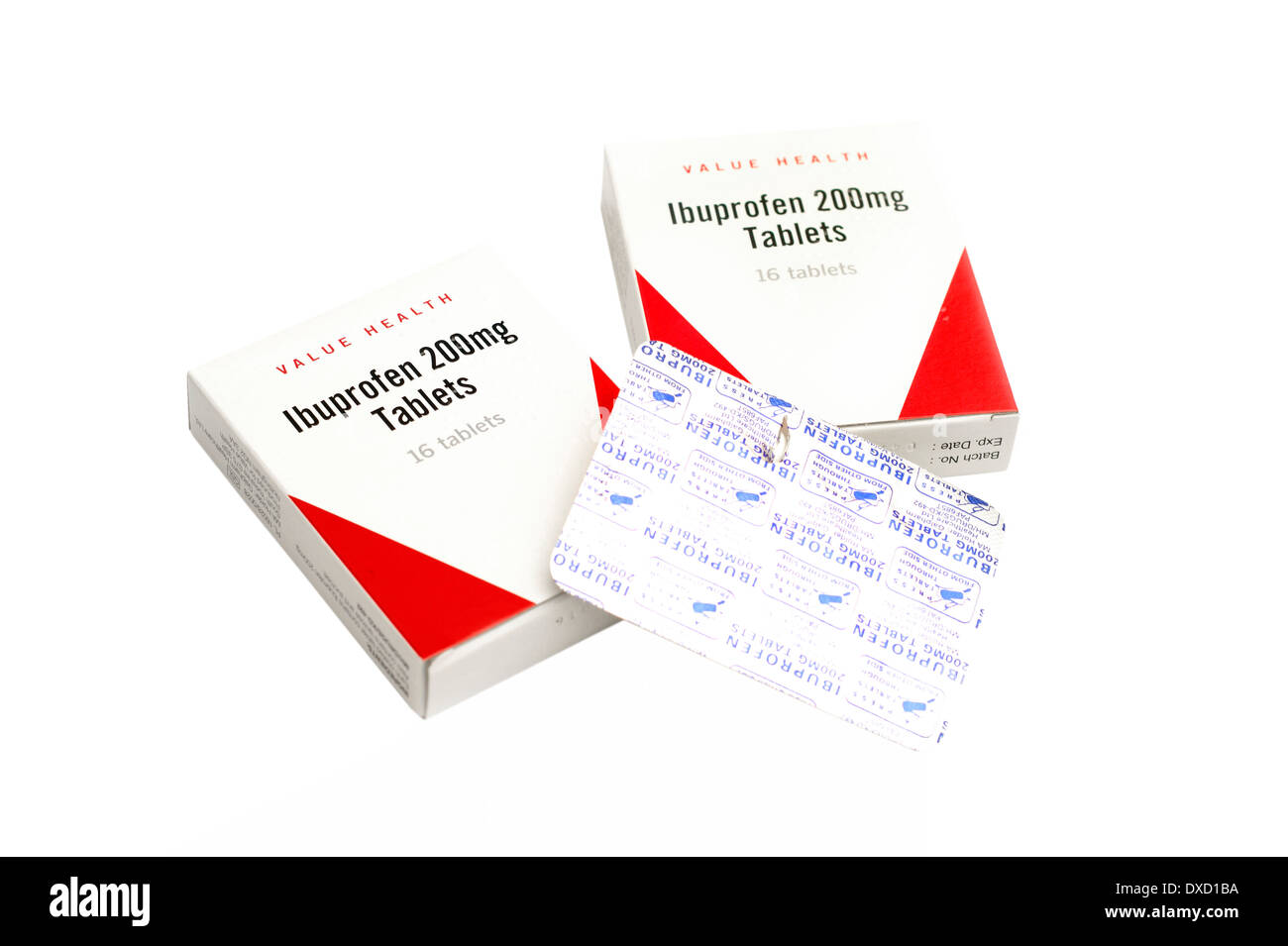 Supermarket & generic brand packs of ibuprofen tablets & caplets with