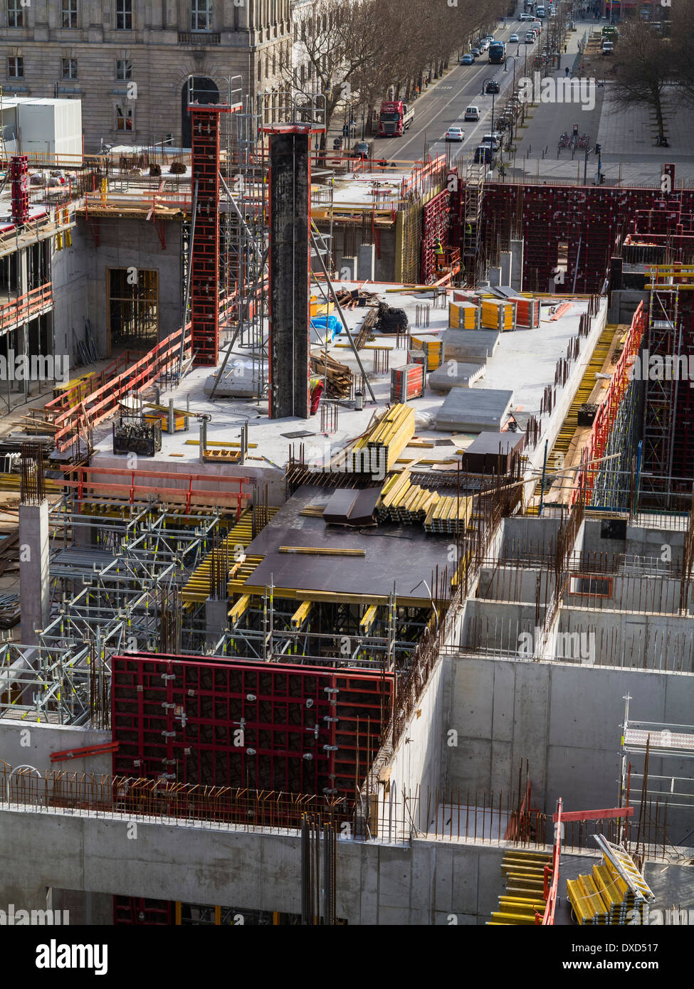 Building site - Construction site work in Berlin city center building site, Germany, Europe Stock Photo