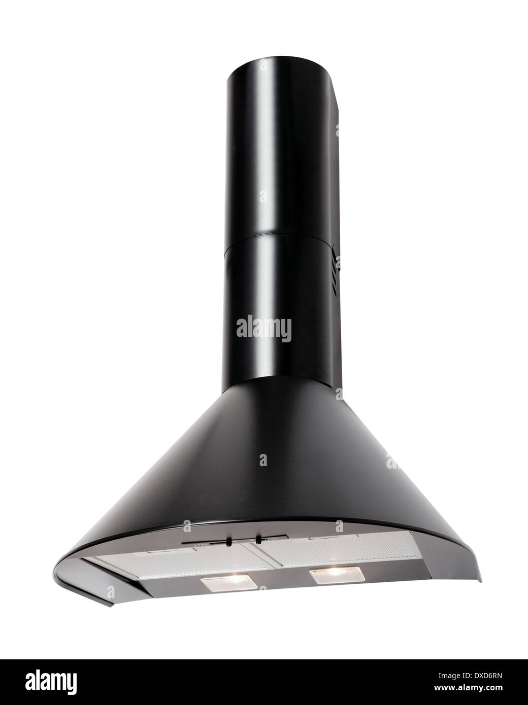 Modern black cooker hood isolated on white Stock Photo Alamy
