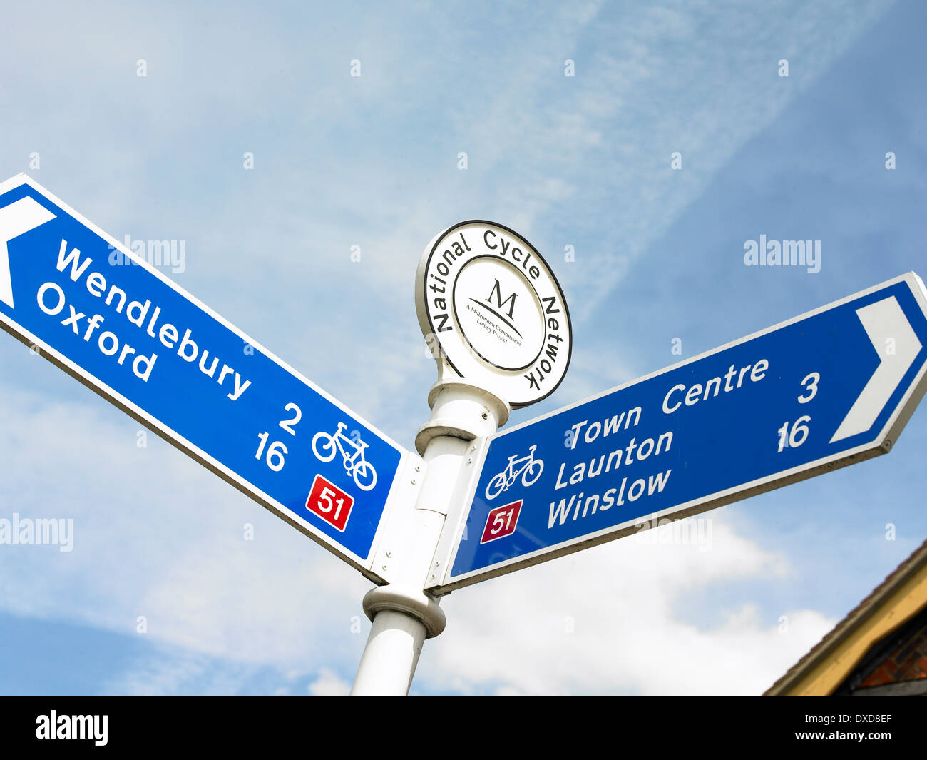 Wendlebury and Oxford sign post Stock Photo