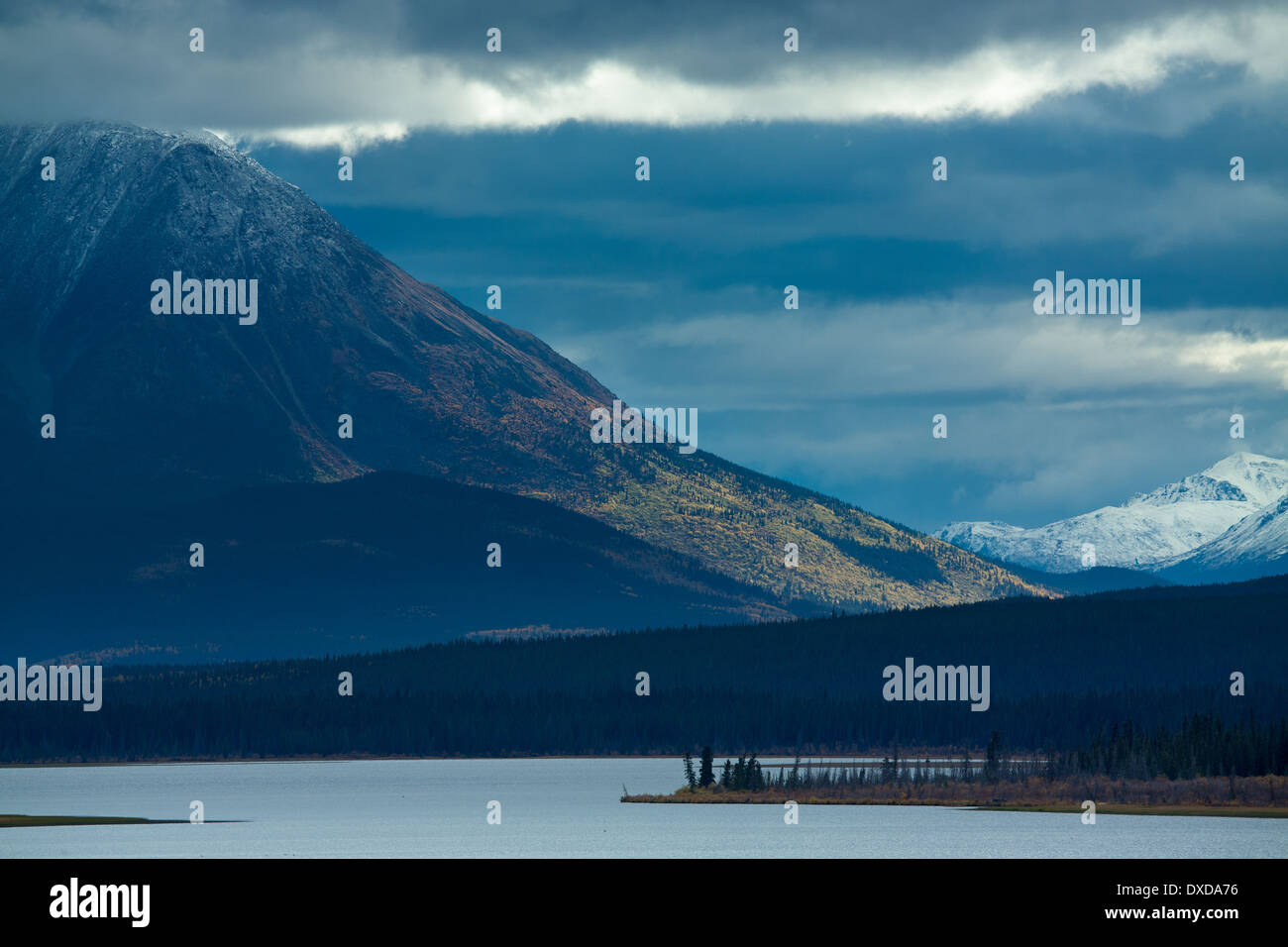 Liitle Atlin Lake & Mount Minto, Yukon Territories, Canada Stock Photo