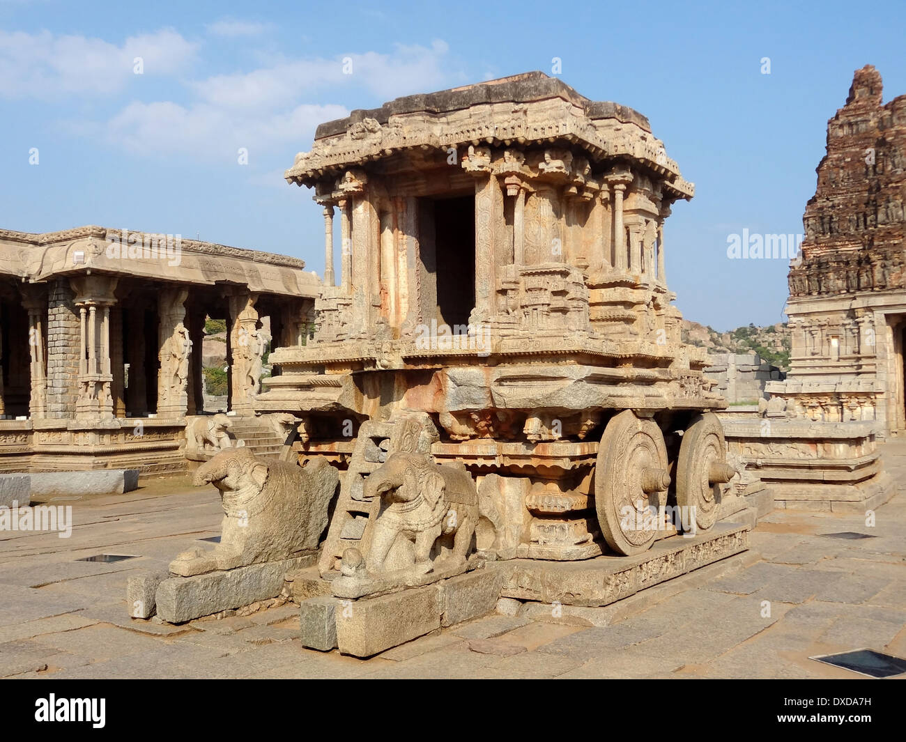 Stone Chariot At Vittala Temple Of The Sacred Center Around Hampi, A ...