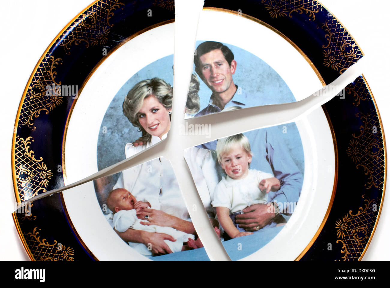 Broken family: Prince Charles & Princess of Wales & children Stock Photo