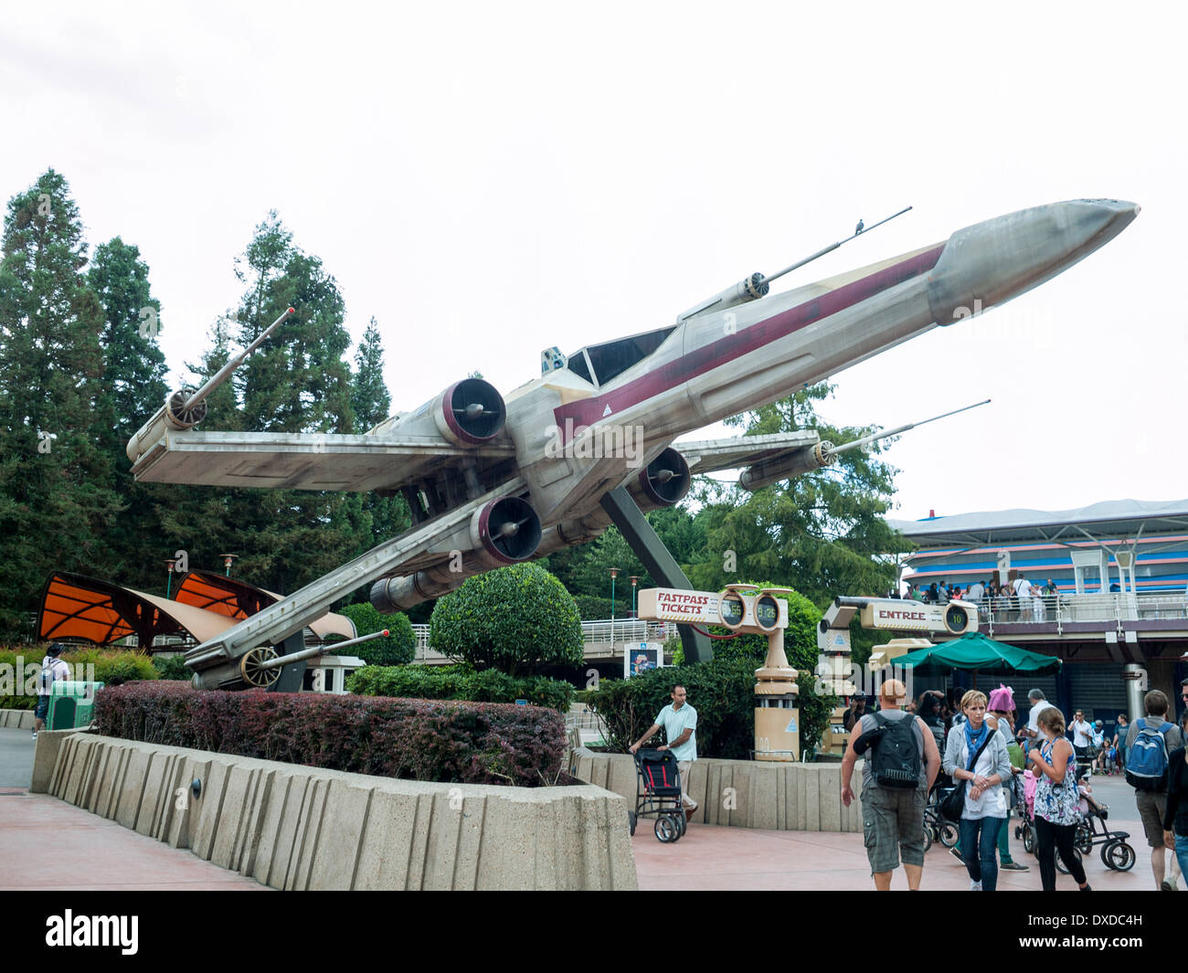 Star Wars X-Wing Fighter at Disneyland Paris, France Stock Photo