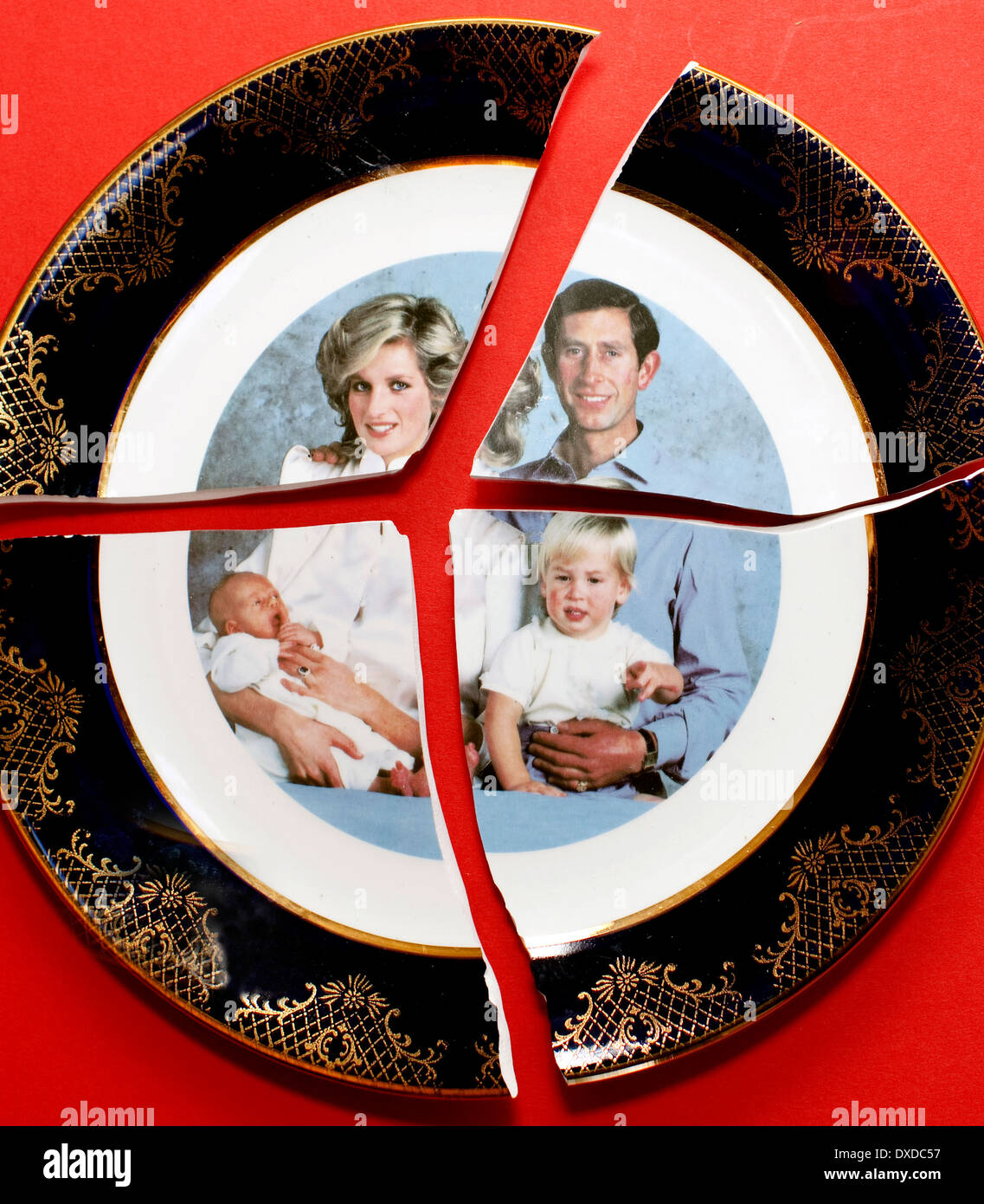 Broken family: Prince Charles & Princess of Wales & children Stock Photo