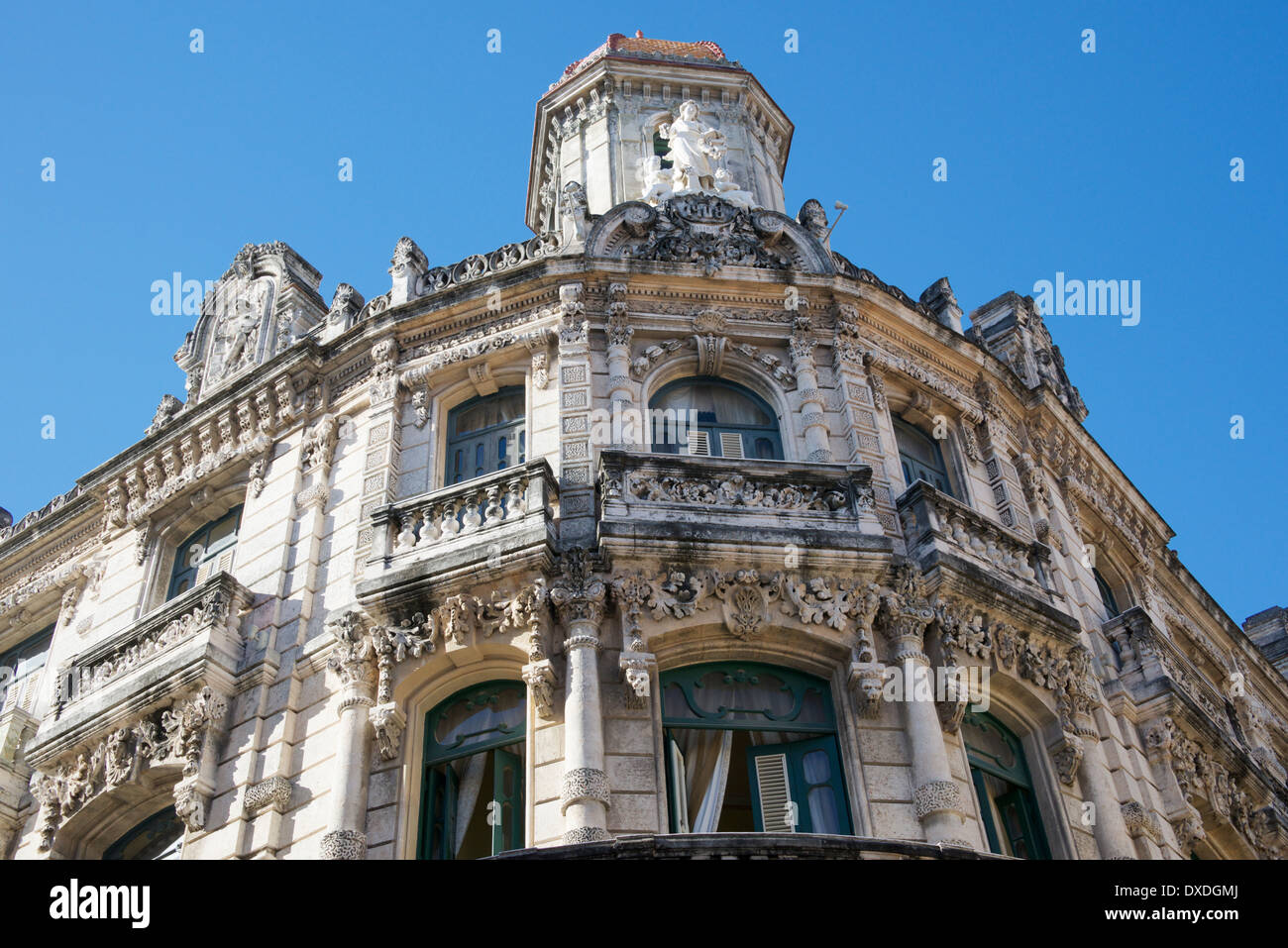 Facade Raquel Hotel Historic Centre Havana Cuba Stock Photo