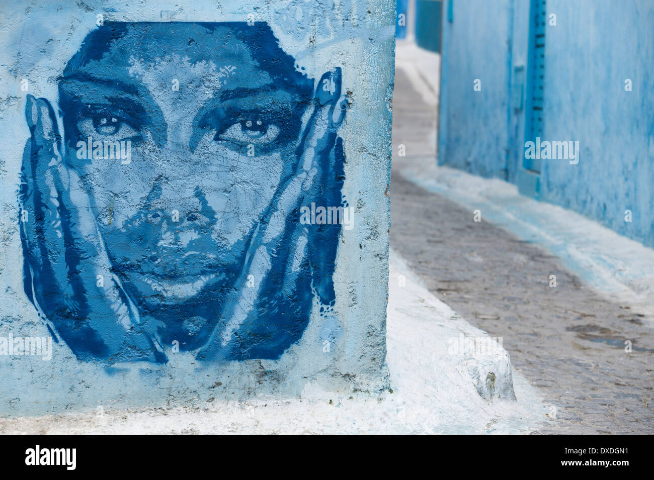 Graffiti in Rabat's Kasbah des Oudaias, Morocco Stock Photo