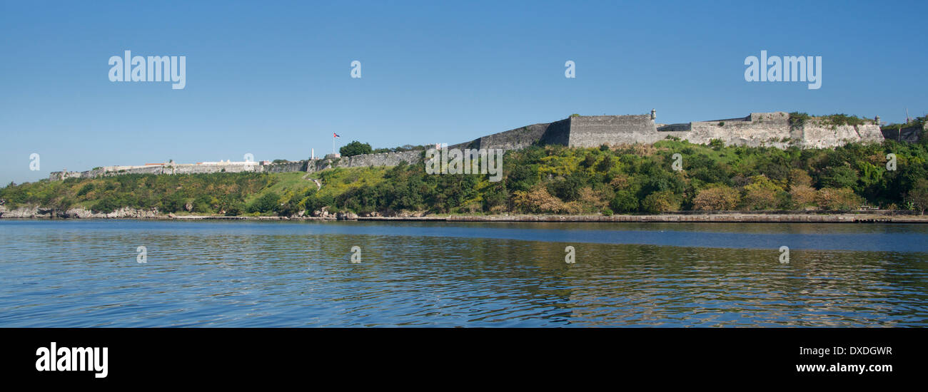 Panoramic view of fortifications of San Carlos de La Cabana Havana Cuba Stock Photo