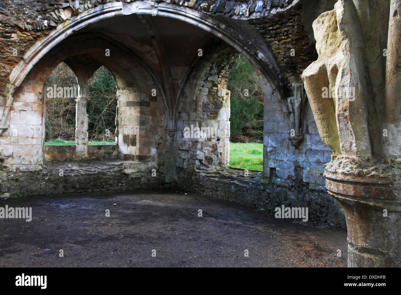 Waverley Abbey ruins Stock Photo