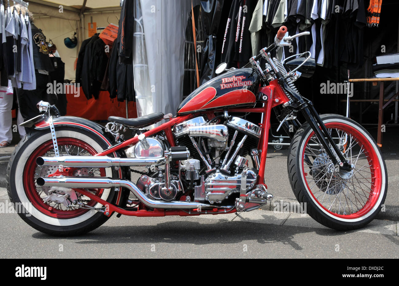 Custom Harley Davidson Knucklehead Hardtail Stock Photo Alamy