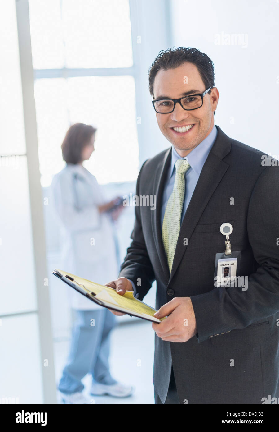 Portrait of health administrator in hospital Stock Photo