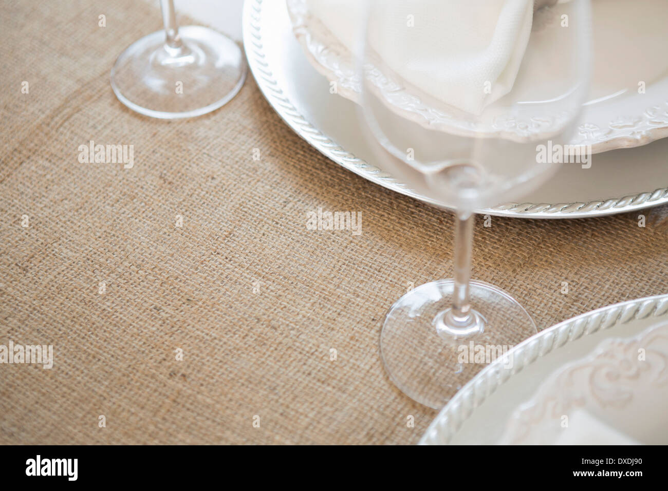 Close up of simple and elegant place setting Stock Photo