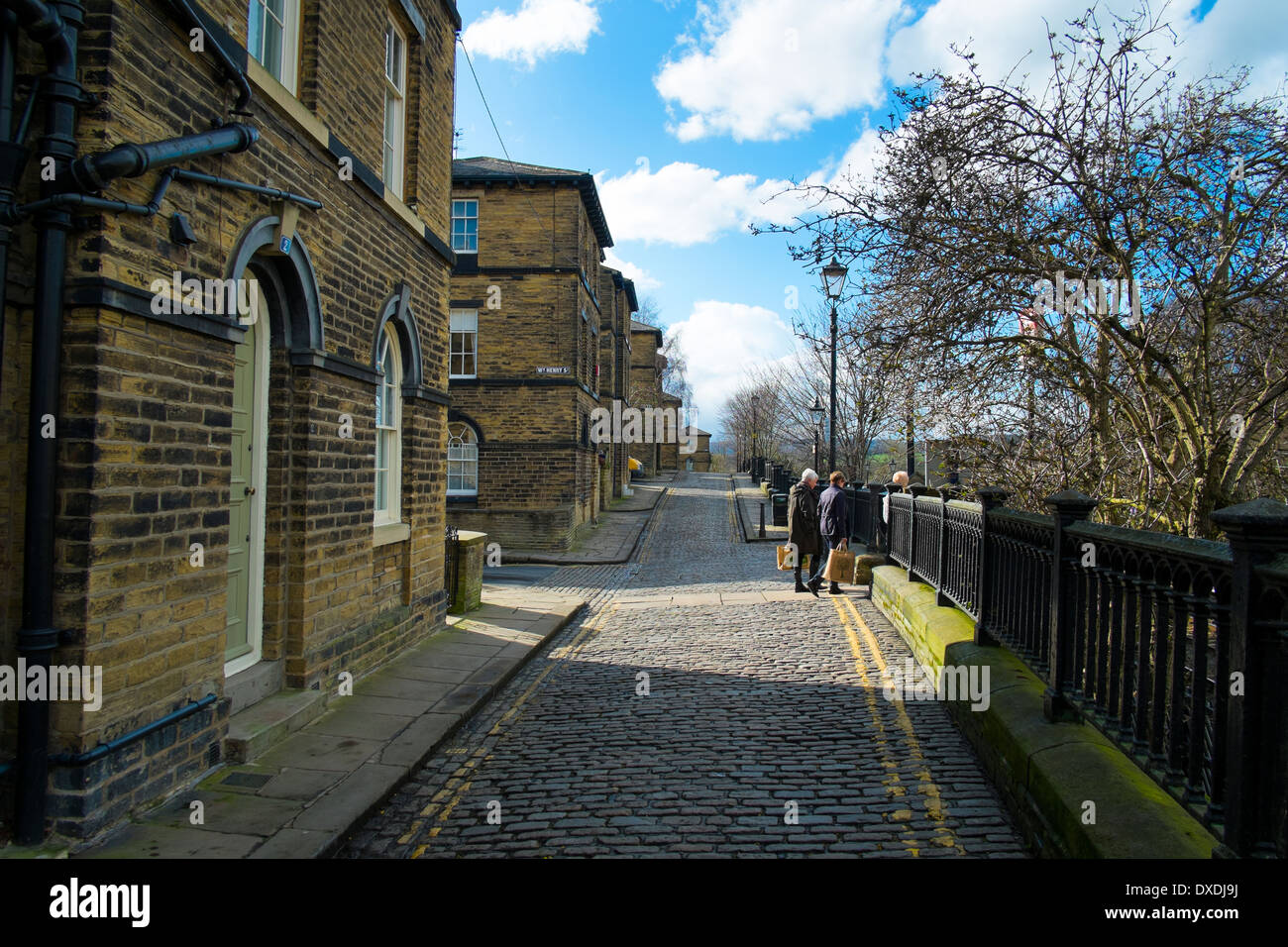 Houses built for the workers at Salt's Mill, Saltaire, Bradford, Yorkshire, England. Stock Photo