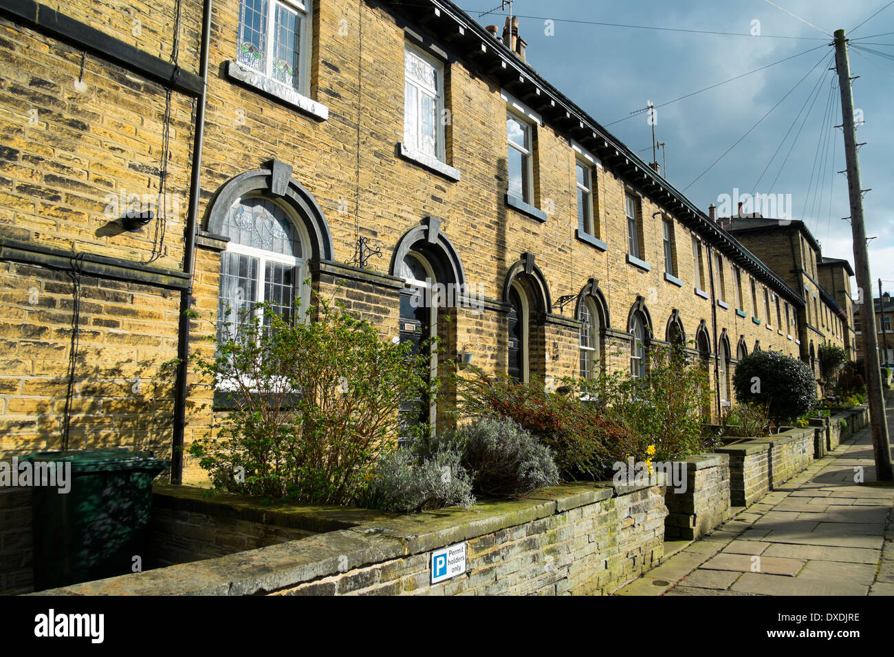 Houses built for the workers at Salts Mill, Saltaire, Bradford, Yorkshire, England. Stock Photo