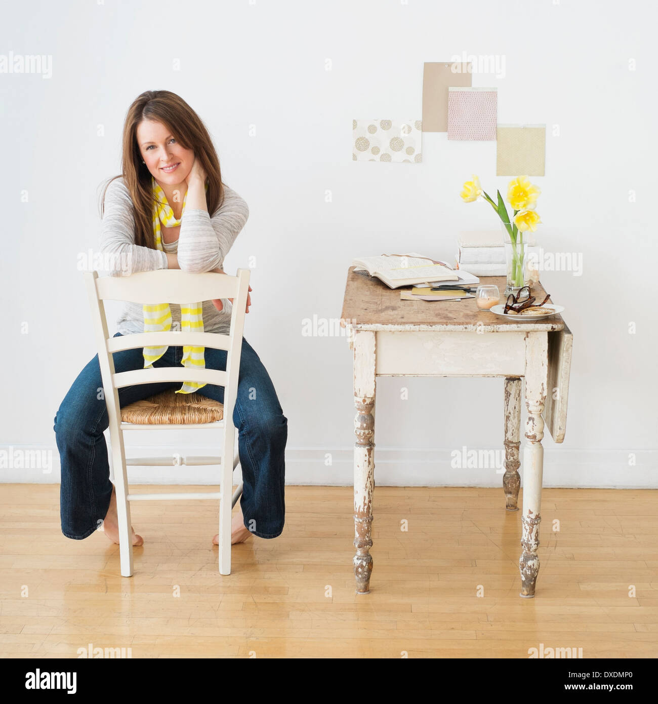 Portrait of woman in studio Stock Photo