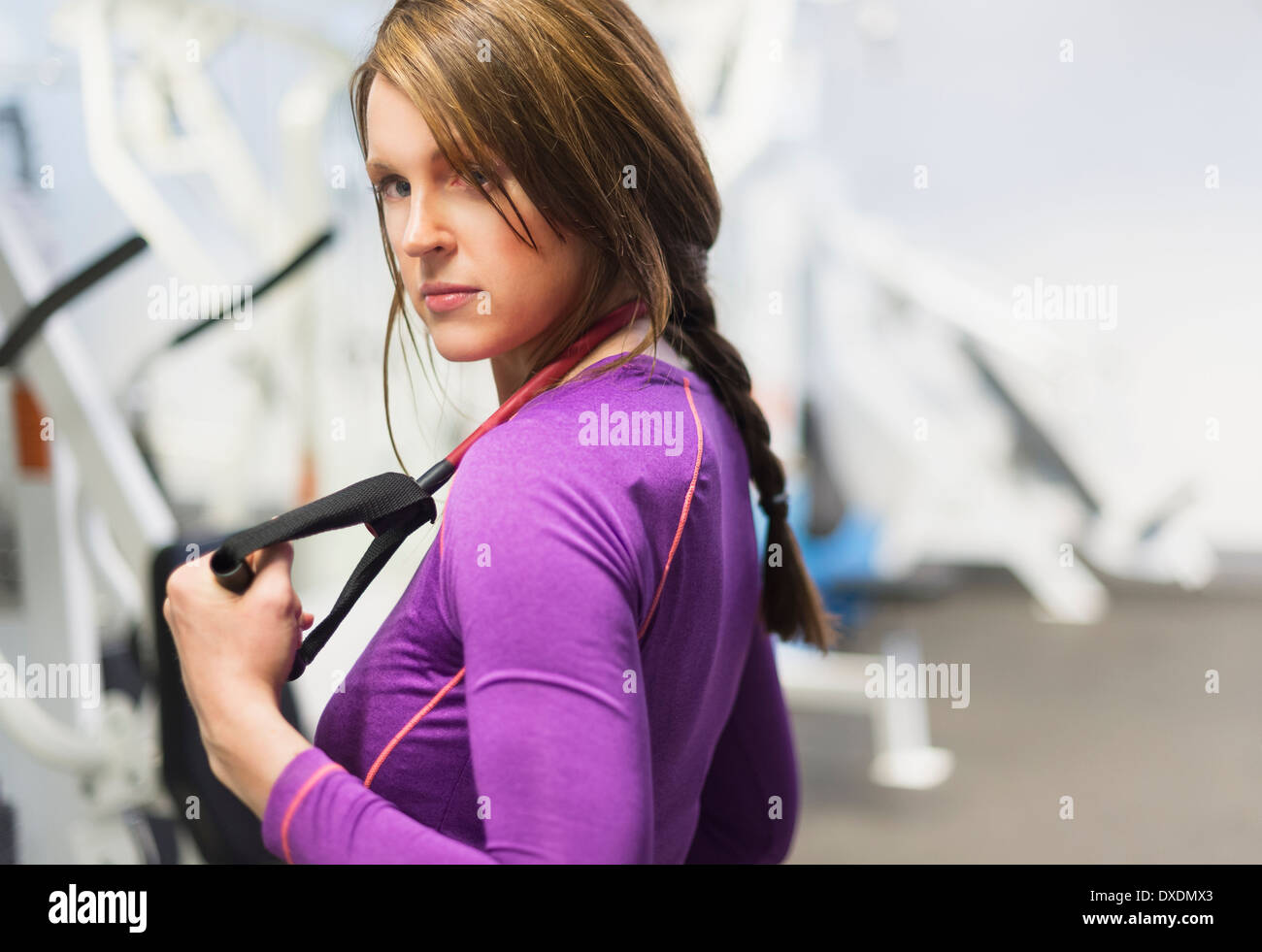 Portrait of woman exercising Stock Photo