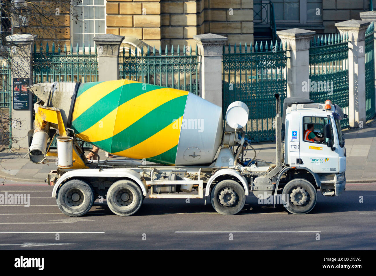 Close up of Tarmac group commercial vehicle driver & concrete mixer hgv