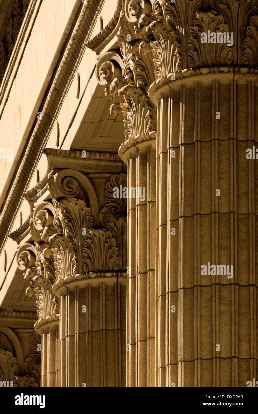 Close-up of Pillars at Chamber of Commerce, San Francisco, California, USA Stock Photo
