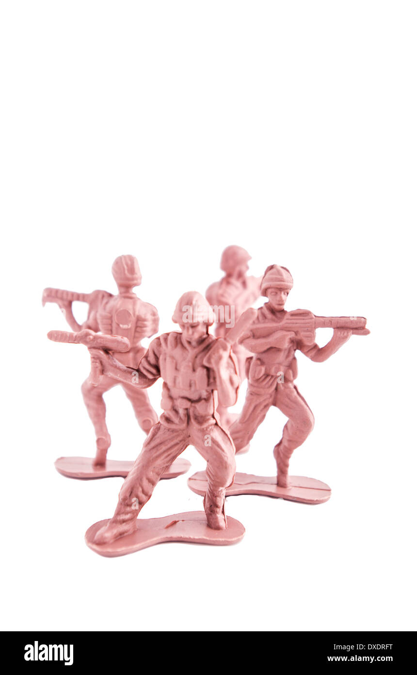 toy soldiers white background Stock Photo