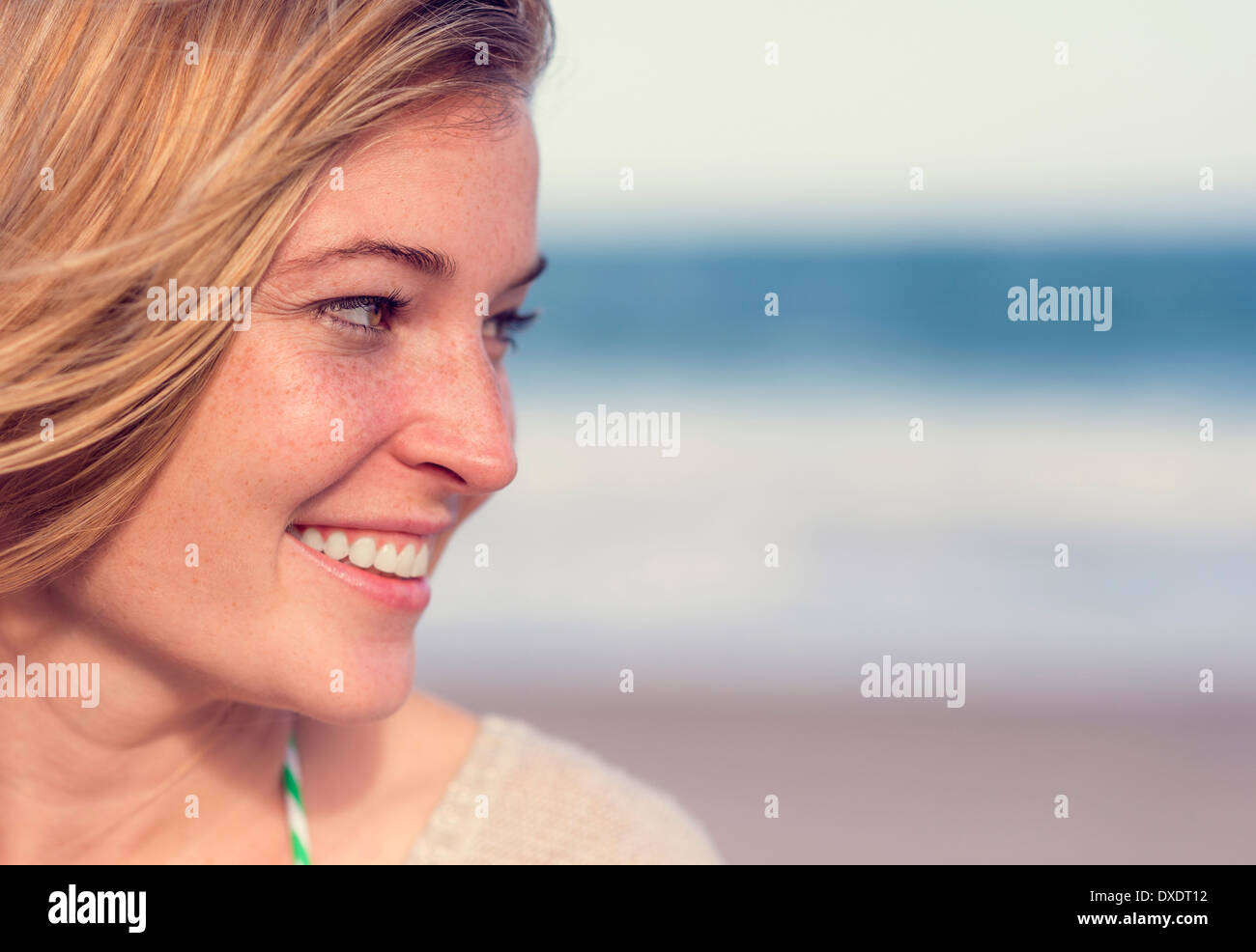 Young woman on beach, Jupiter, Florida, USA Stock Photo