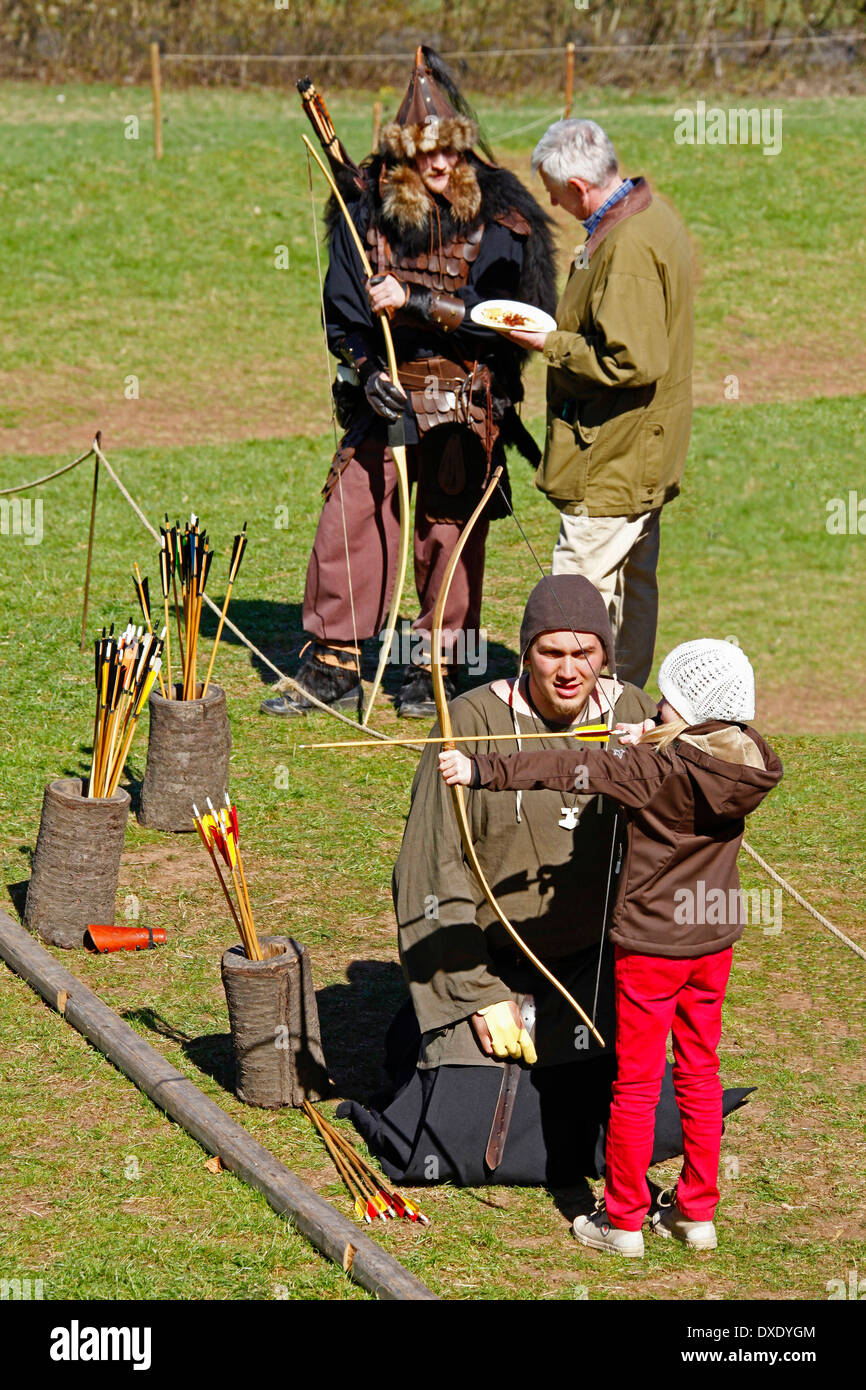 Archery for kids, young bowman, Middle Ages Easter Market, Ronneburg