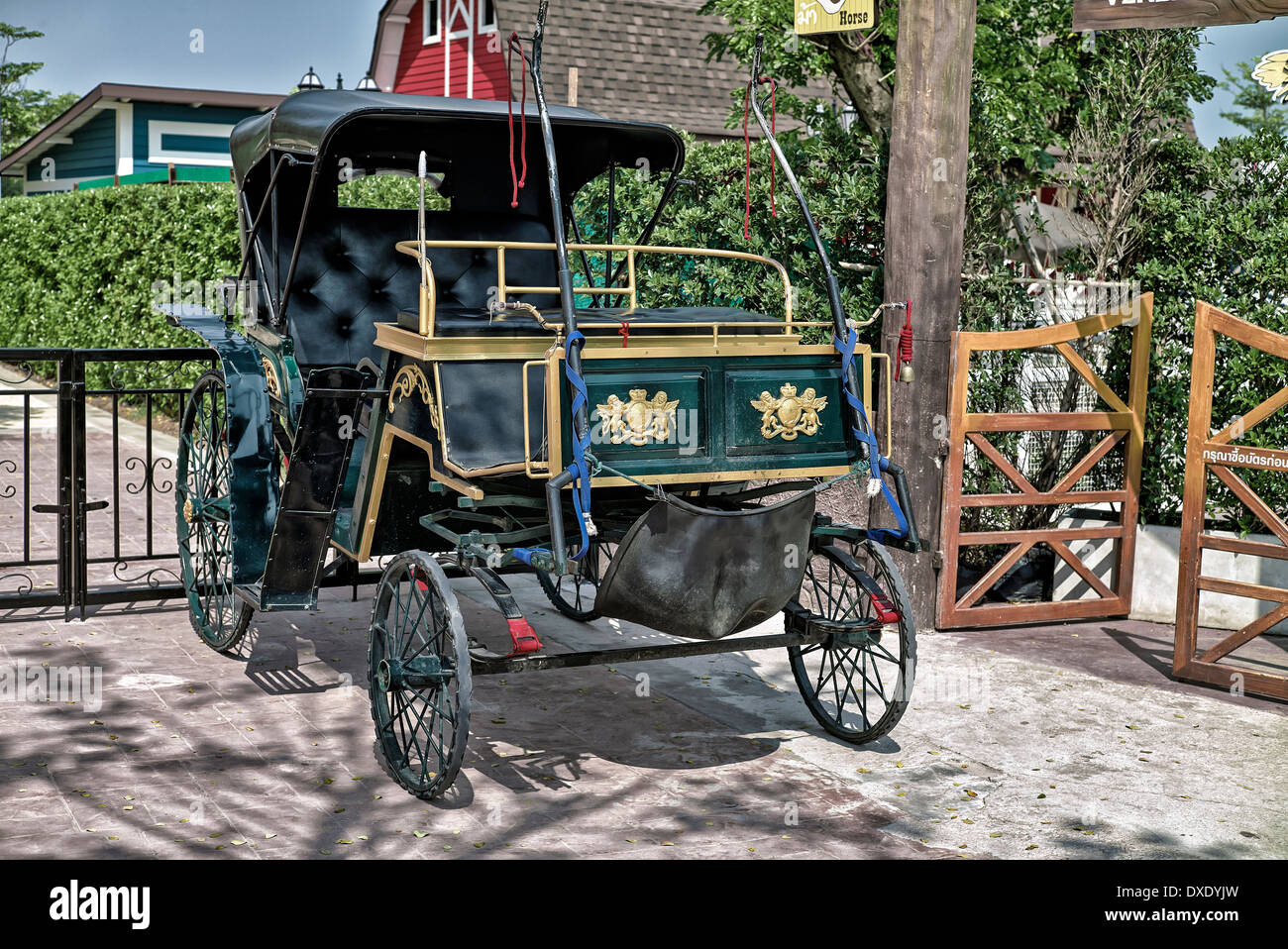 Vintage horse drawn Hanson Cab Stock Photo