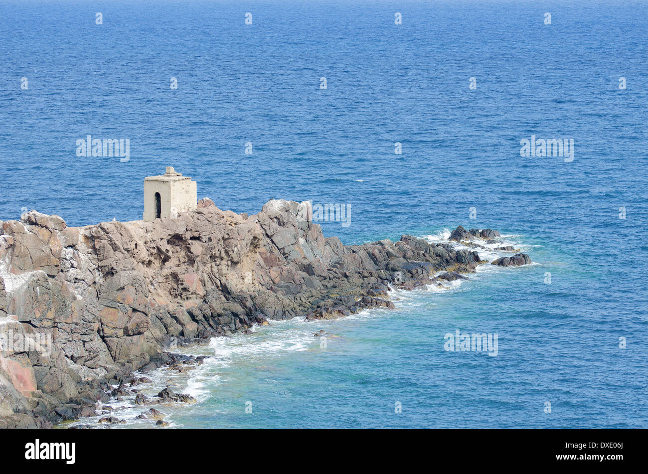 Mountain cliff stretching under water. Stock Photo