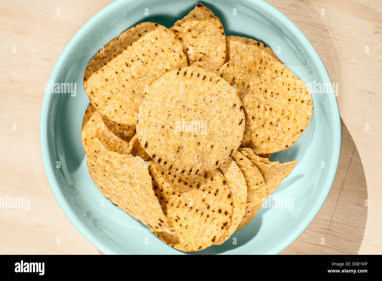 Bowl of corn chips Stock Photo