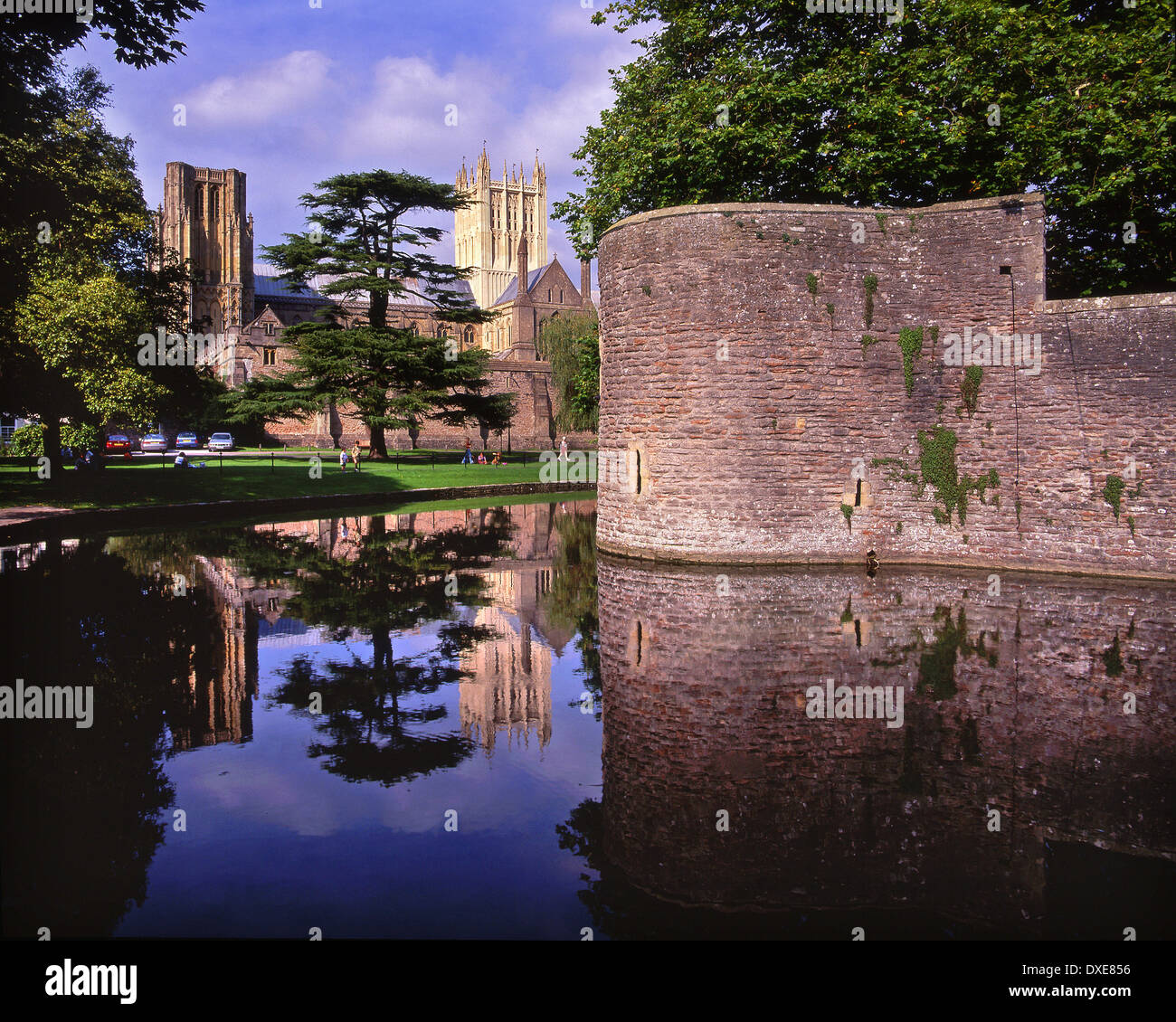 Bishops Palace, City of Wells, Somerset, S/W England. Stock Photo