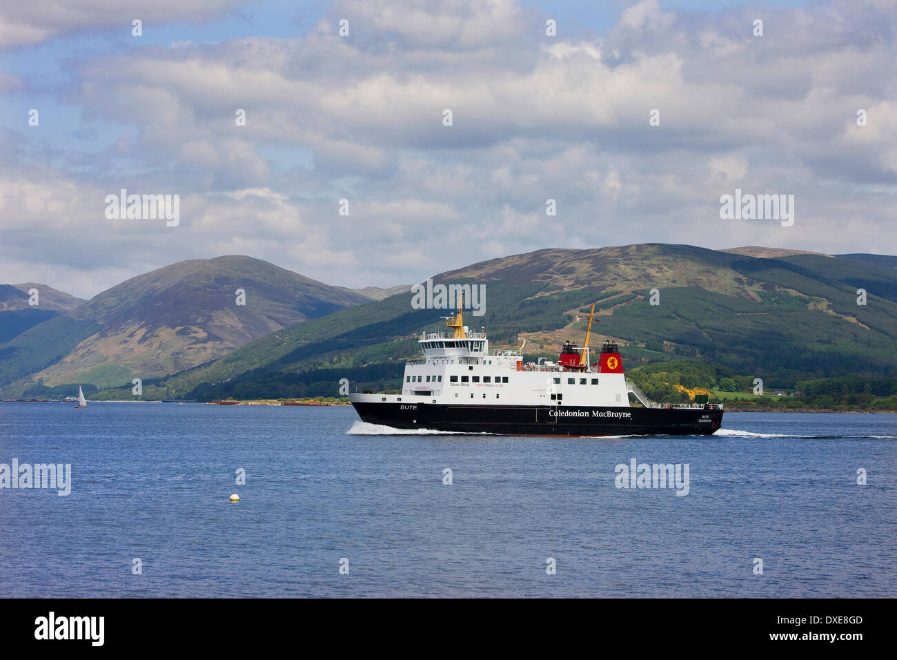 The M.V.Bute arrives in Rothesay bay, Isle of Bute Stock Photo