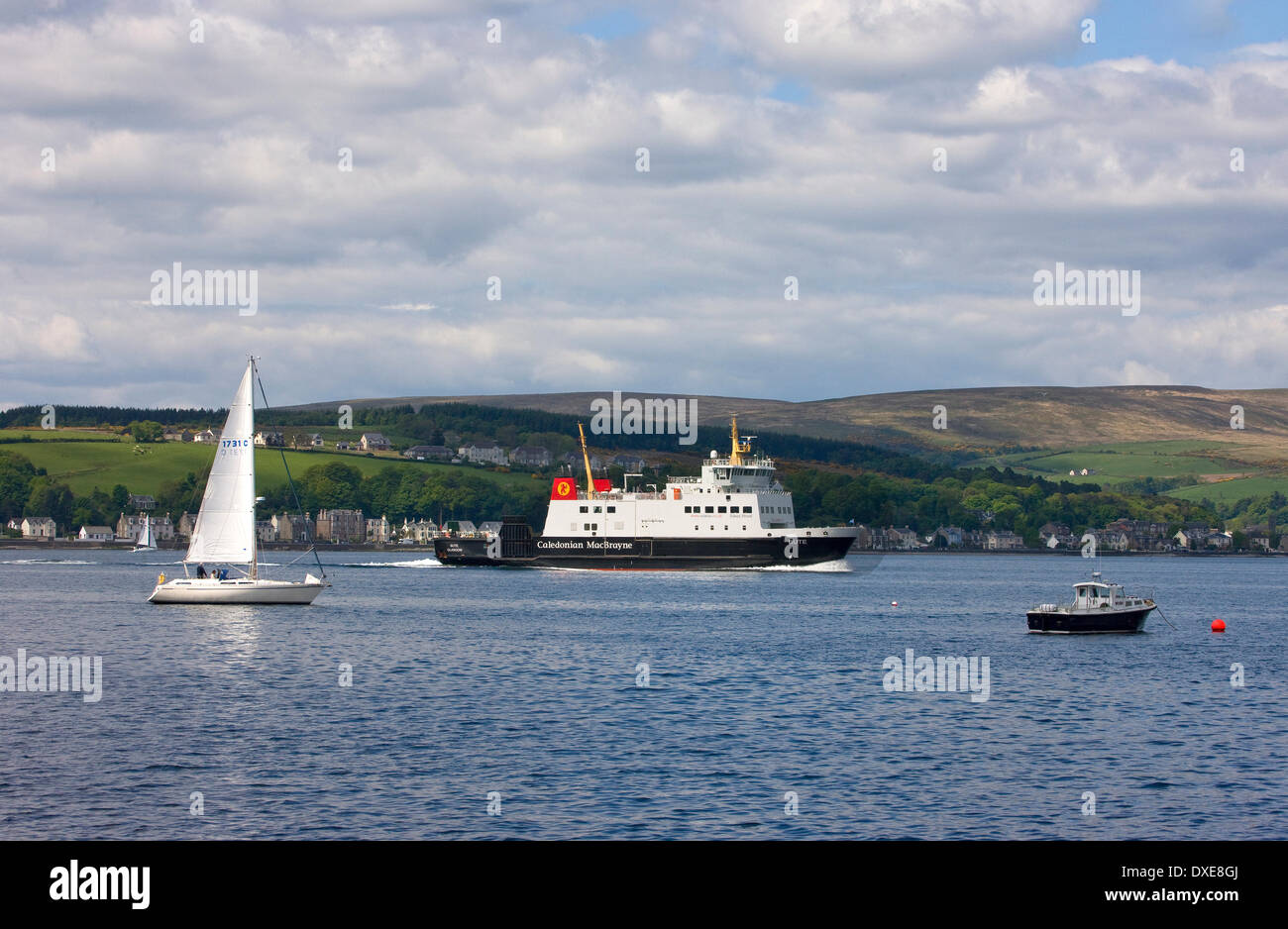 The M.V. Bute departs Rothesay, Isle of Bute Stock Photo