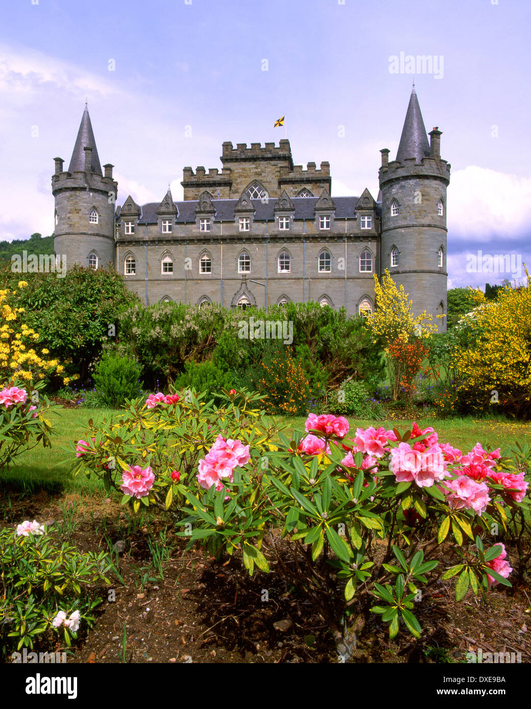 Inveraray castle from the private gardens,Inveraray,Argyll Stock Photo