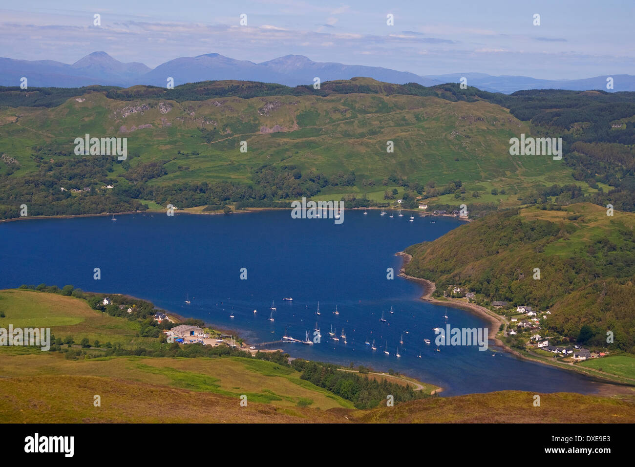 Loch Melfort and Kilmelford with the hills of Mull in view, Argyll