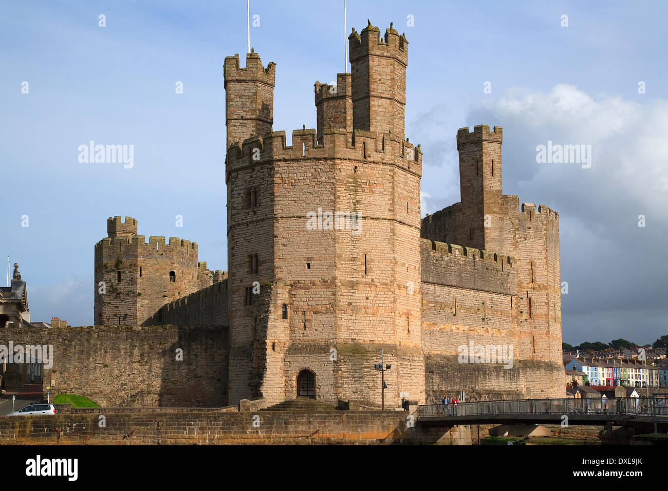 Caernarfon castle medieval building in gwynedd north wales. Stock Photo