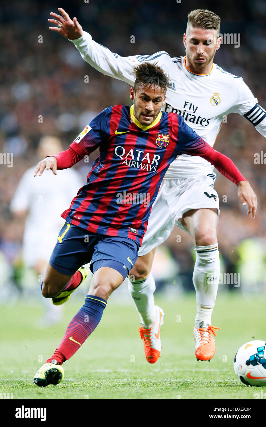 Sergio Ramos (Real), Neymar (Barcelona), MARCH 23, 2014 - Football ...