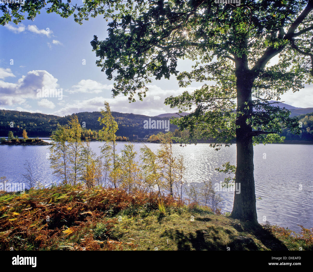 Autumn view on Loch Garry, Perthshire Stock Photo
