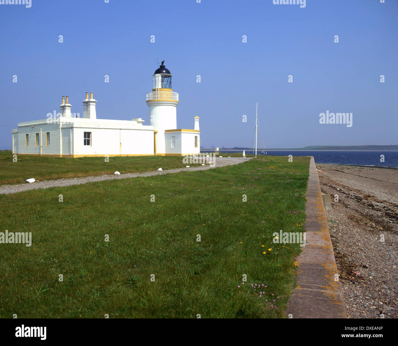 Chanonry point lighthouse nr Fortrose, Black Isle. Stock Photo