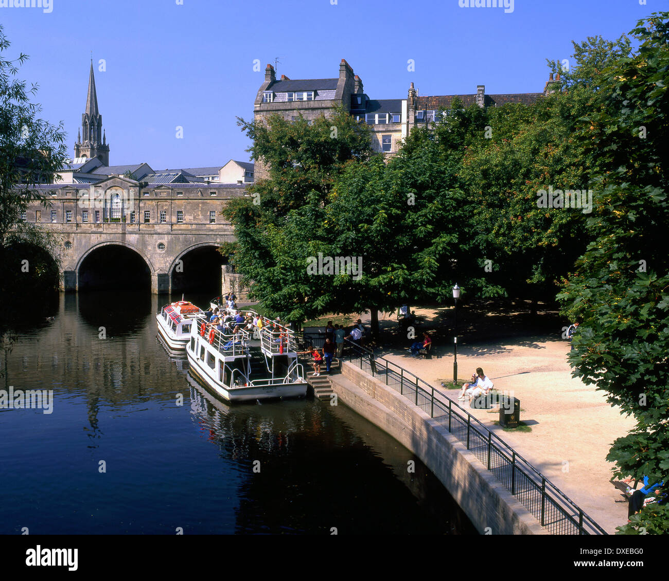 Pulteney arch bridge across the river Avon in the city of Bath,Somerset. Stock Photo