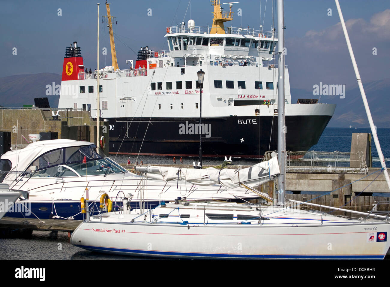 The M.V.Bute at Rothesay pier, isle of Bute. Stock Photo